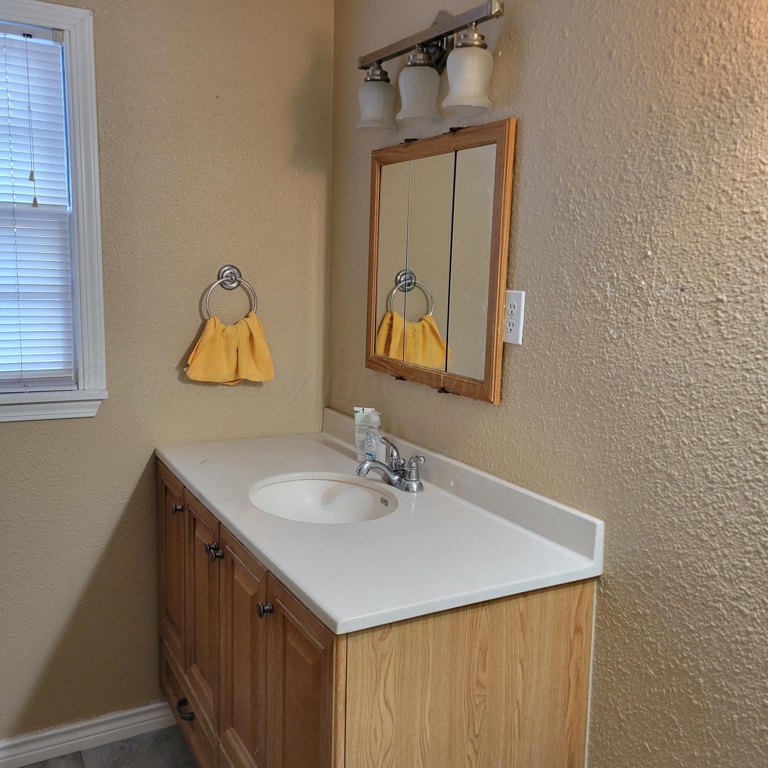 1806 Chama Street Amarillo, TX 79102 - Photo 10 of 15 a bathroom with a sink and a mirror