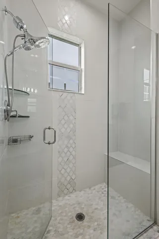 a view of a lake with sunset