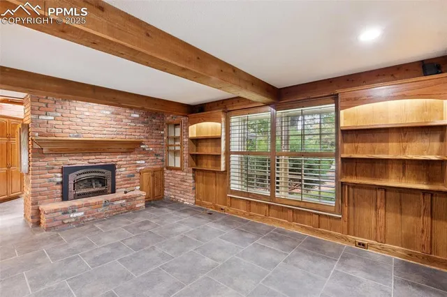 a living room with a table