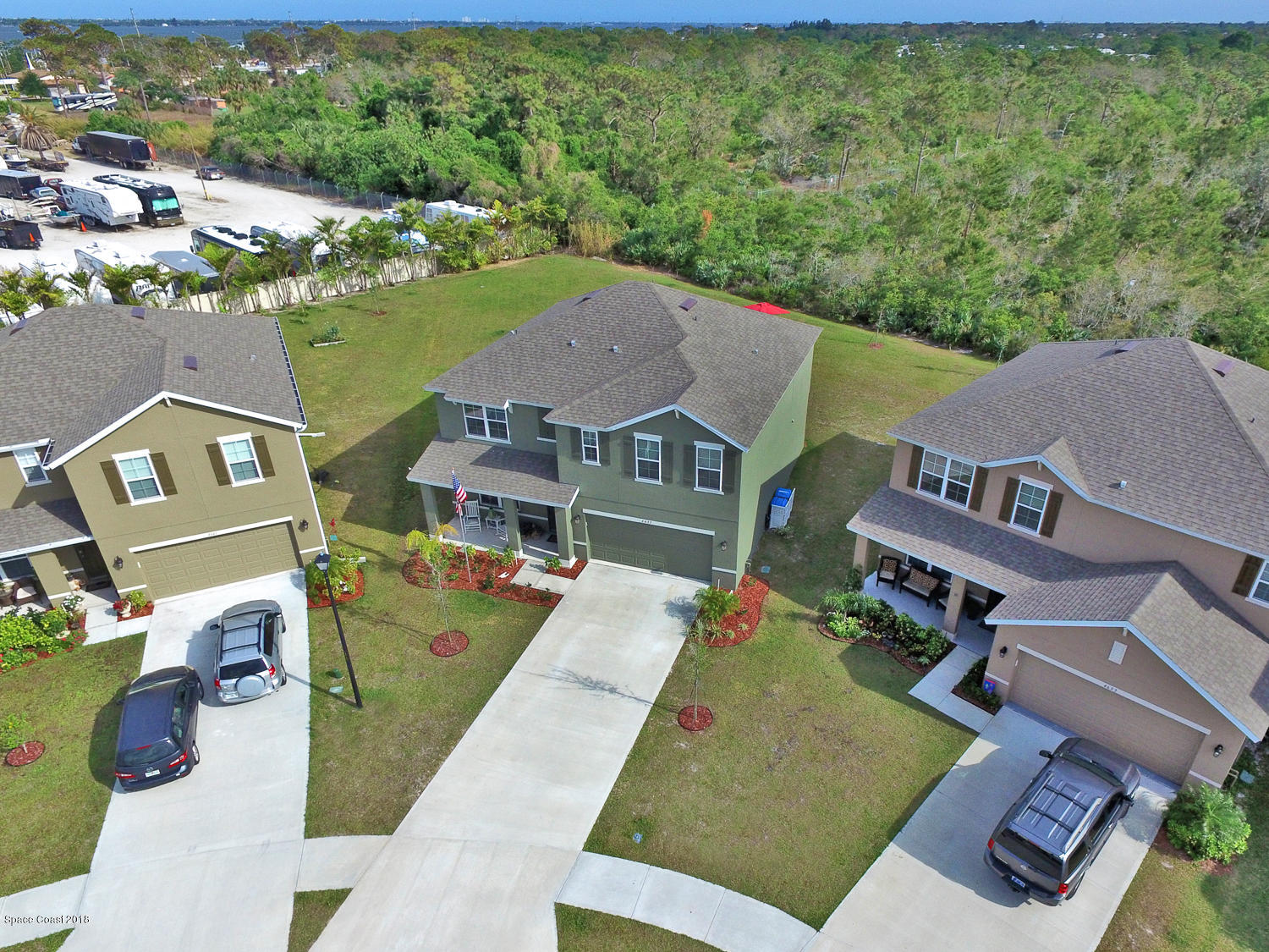 4637 Amaca Bay Lane Melbourne, FL 32935 - Photo 32 of 52 an aerial view of a house with a garden