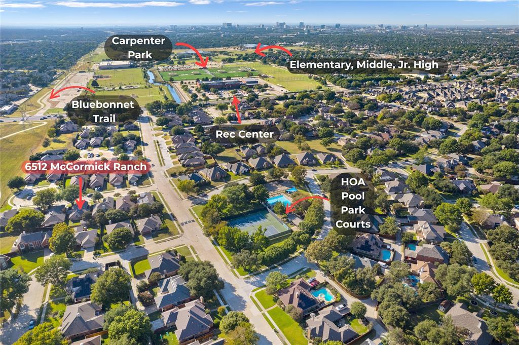 an aerial view of multiple house