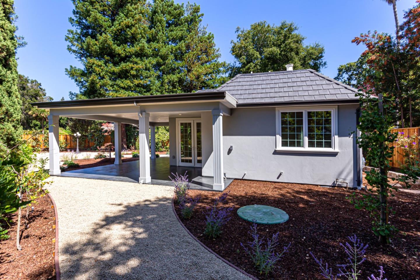11 A Cowell Lane Atherton, CA 94027 - Photo 30 of 35 a view of a house with backyard tub and sitting area
