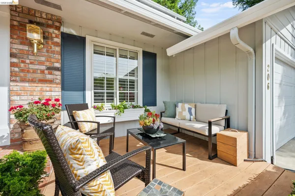a outdoor space with a couch