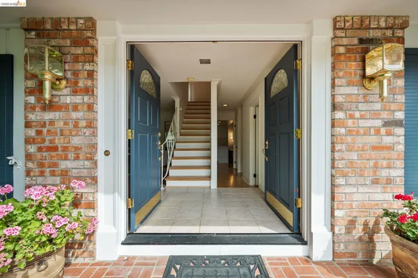 a view of a door with a potted plant