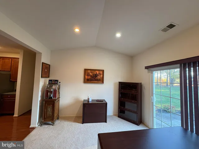 a view of a garage with window