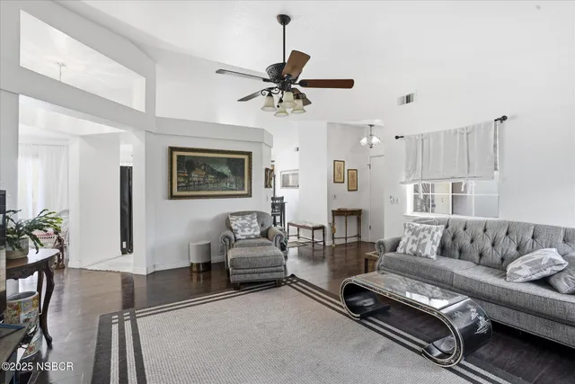 a living room with furniture