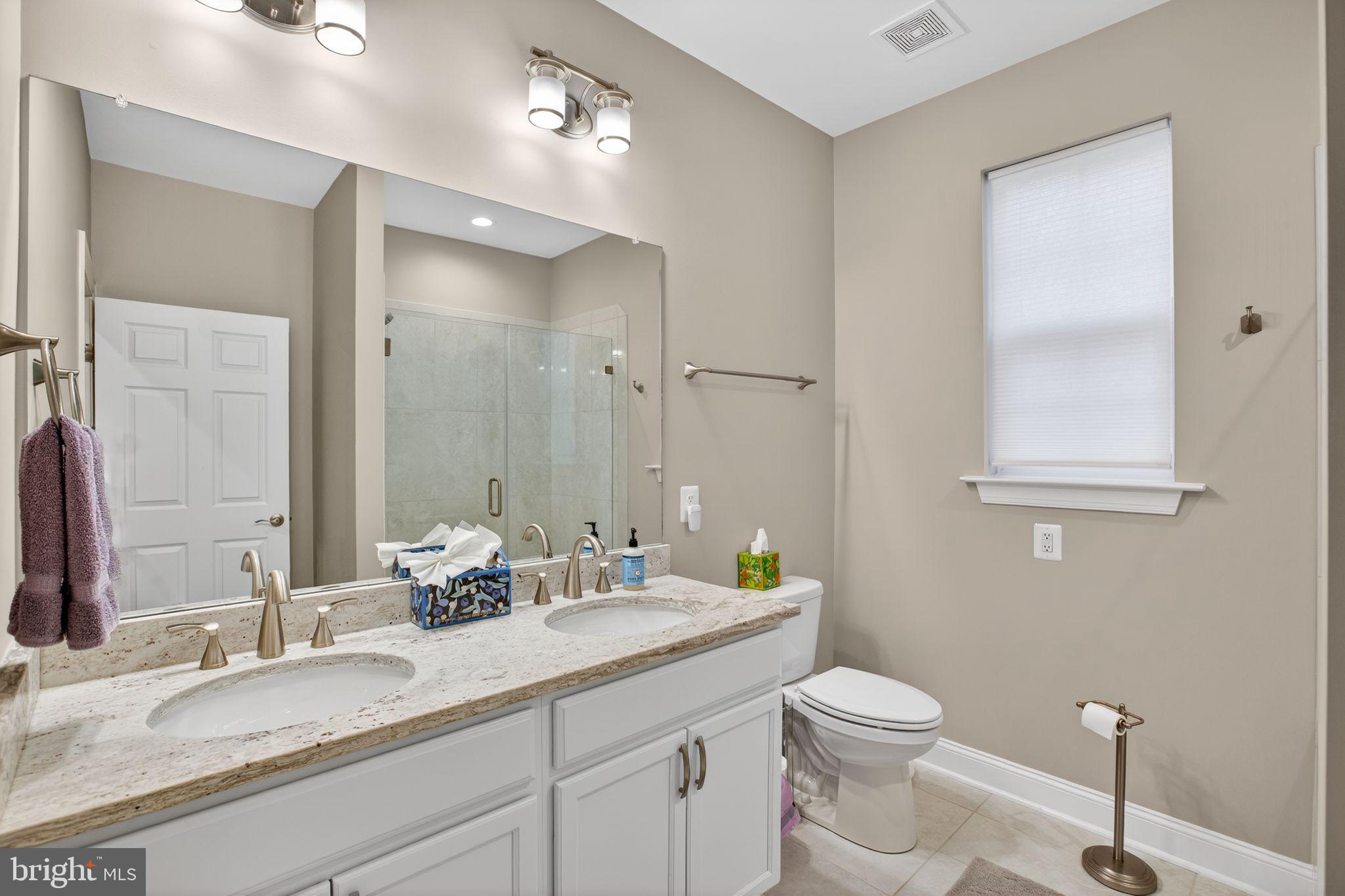 14730 Locust Court Swan Point, MD 20645 - Photo 20 of 38 a bathroom with a granite countertop toilet sink and mirror