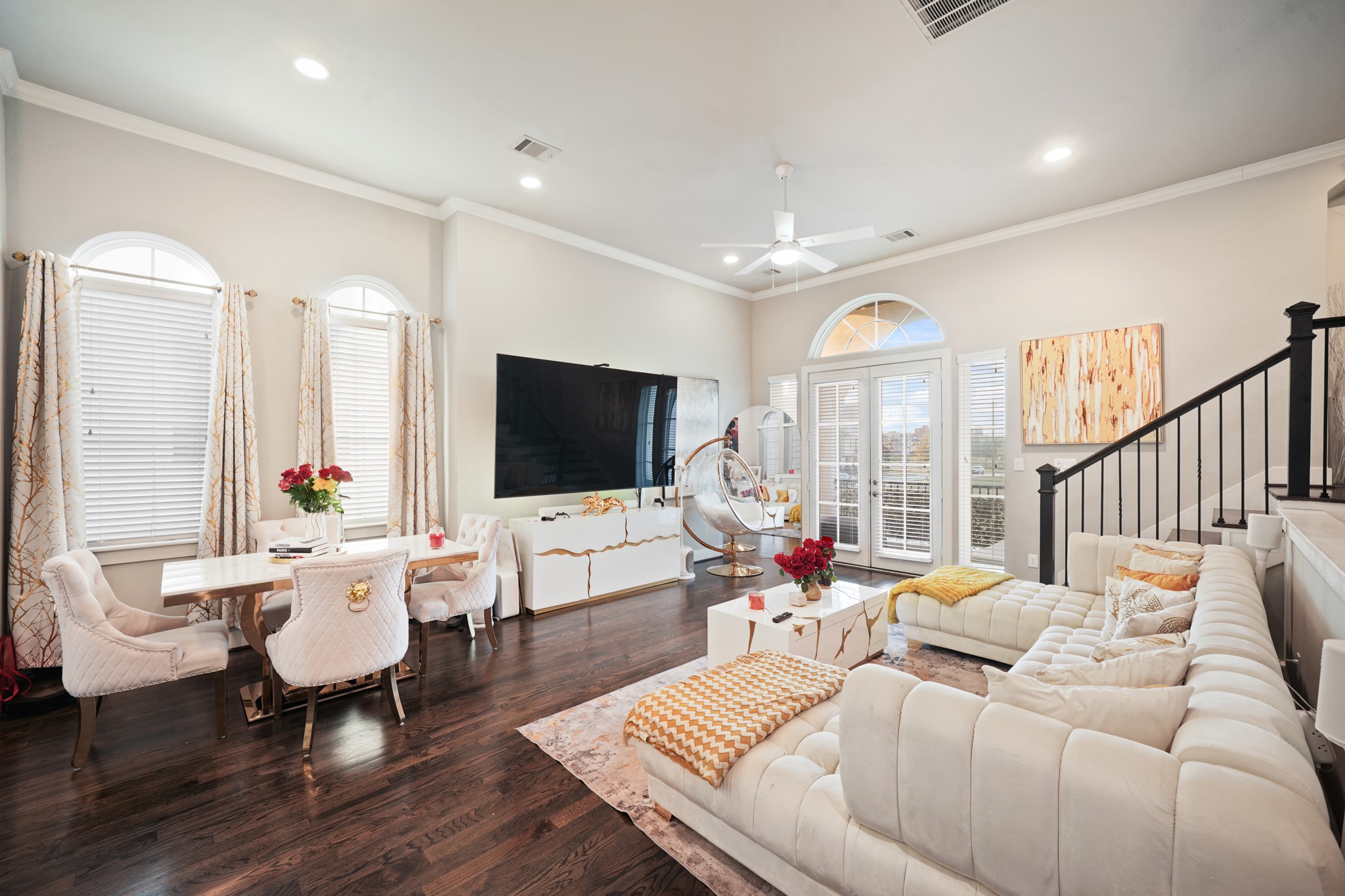 606 North Nagle Street Houston, TX 77003 - Photo 3 of 13 a living room with furniture wooden floor and a flat screen tv