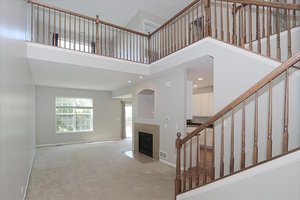 10049 Cummings Street Huntley, IL 60142 - Photo 13 of 30 a view of staircase with white floor and a fireplace