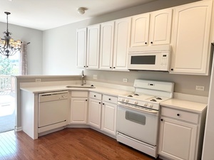 10049 Cummings Street Huntley, IL 60142 - Photo 7 of 30 a kitchen with granite countertop white cabinets and white appliances