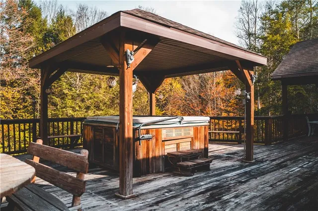 a view of porch with a bench