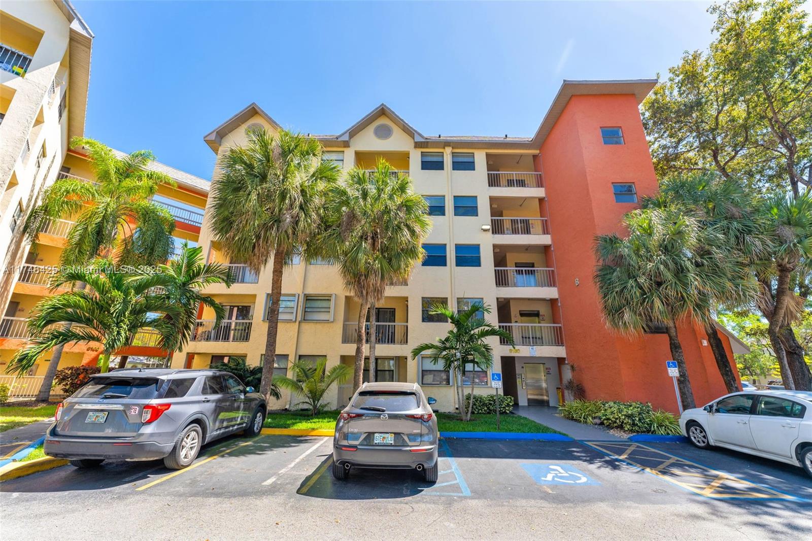 a car parked in front of a building