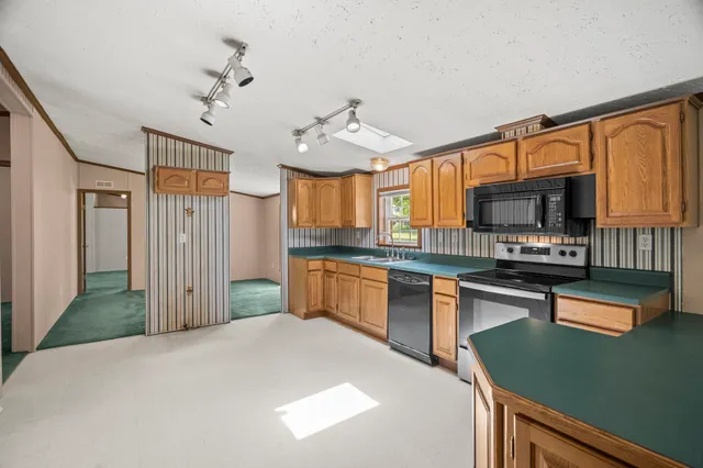 a view of a pool with a yard