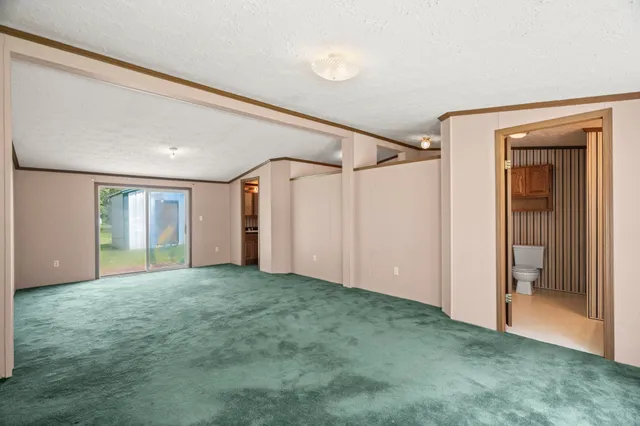 a view of a large yard with green space