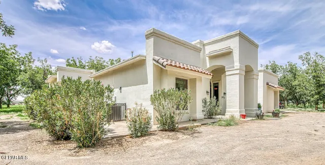 a view of a city and mountains in a yard