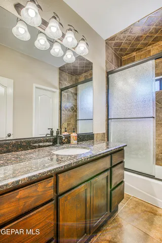 a view of a bathtub in a room