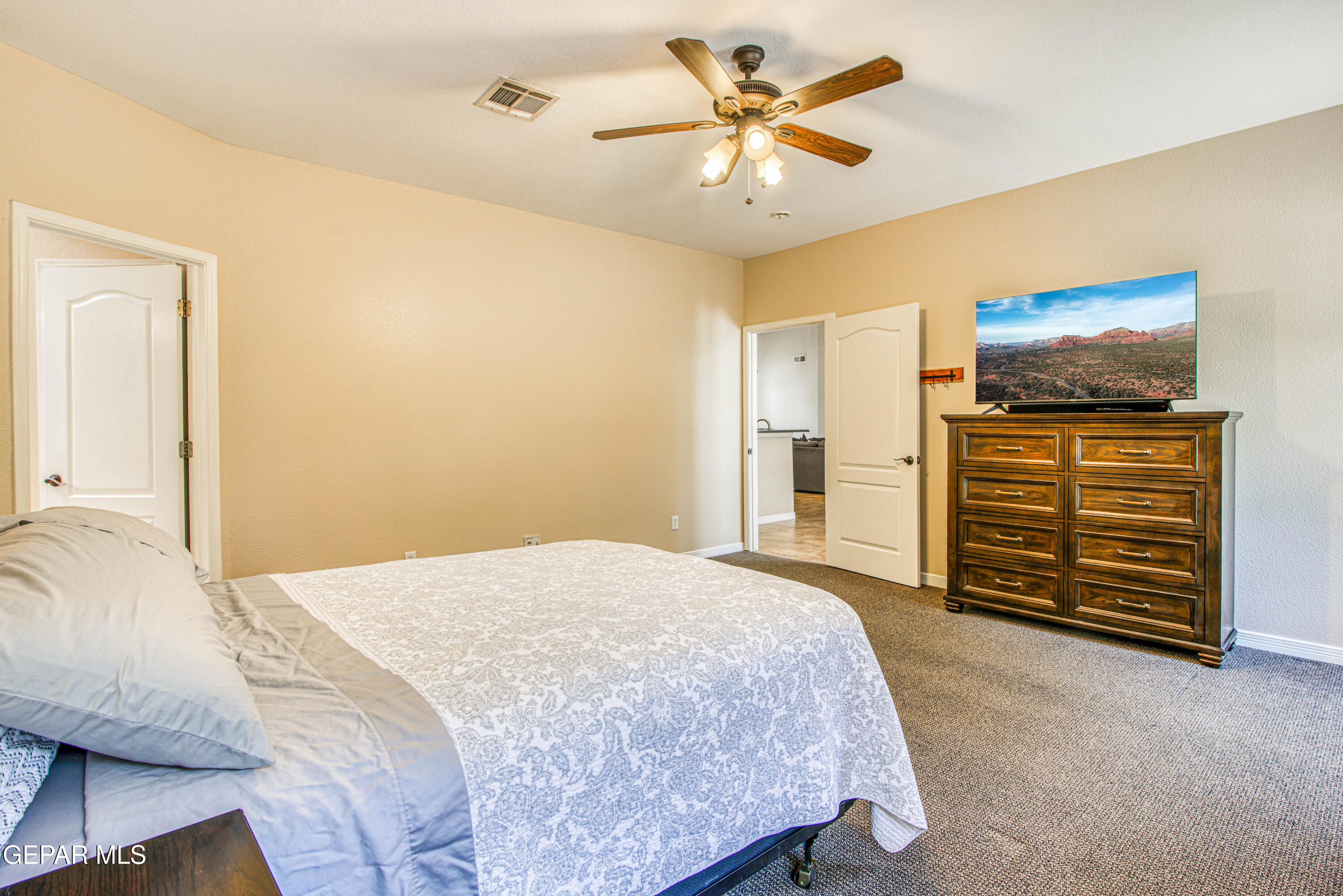 617 Wallace Road Anthony, NM 88021 - Photo 38 of 87 a bedroom with a bed and a television