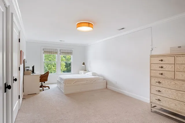 a view of a big yard with a fountain