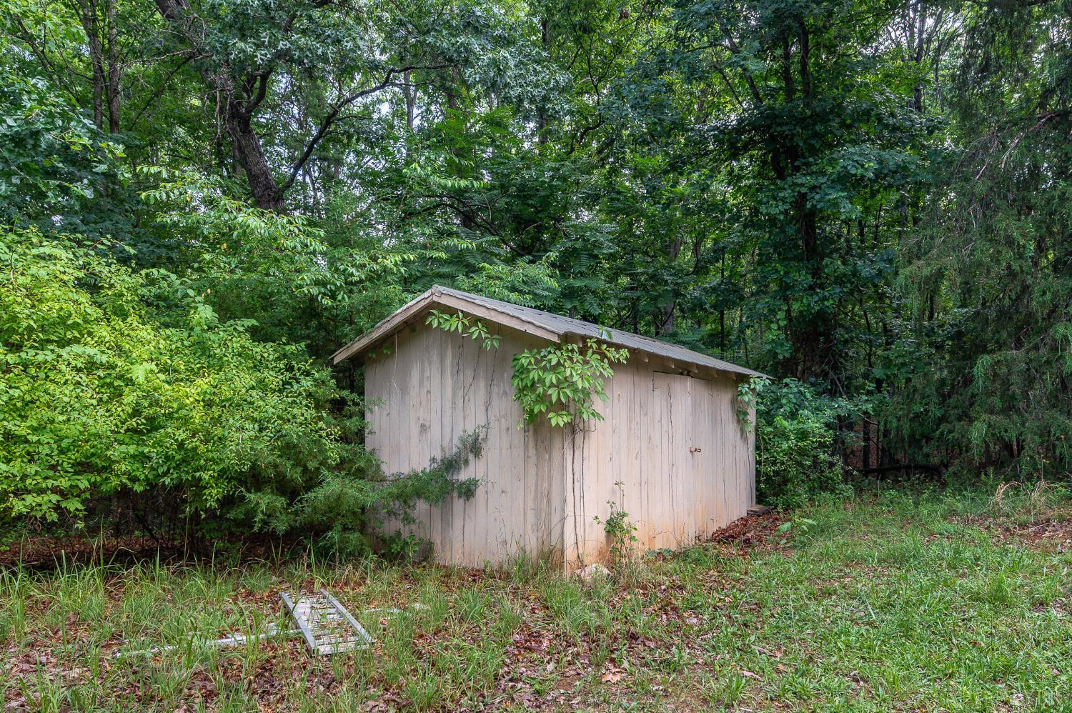 969 Hawkins Road Evington, VA 24550 - Photo 35 of 40 Storage shed outside the entrance wall to the downstairs