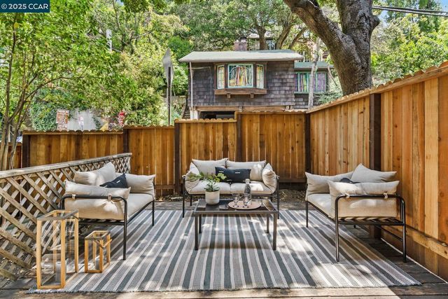 a view of outdoor space with seating area