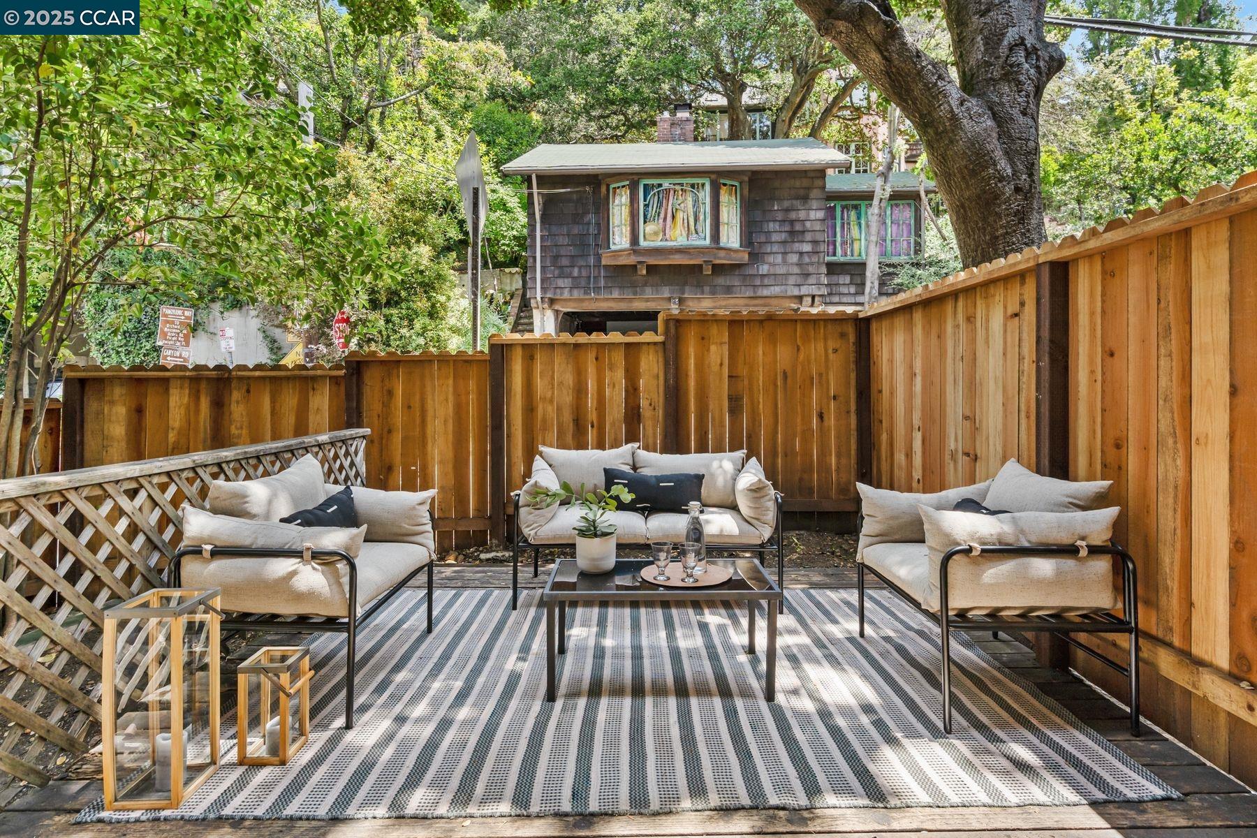a view of outdoor space with seating area