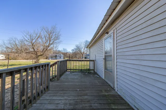a view of wooden deck