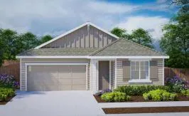 a front view of a house with garage