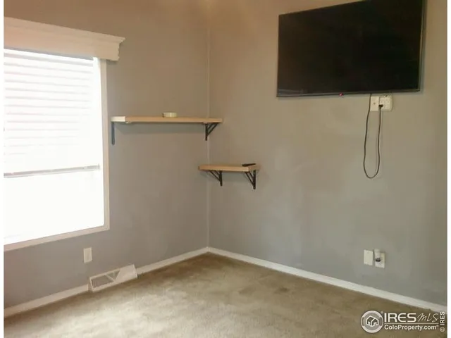 a bathroom with a shower and a window