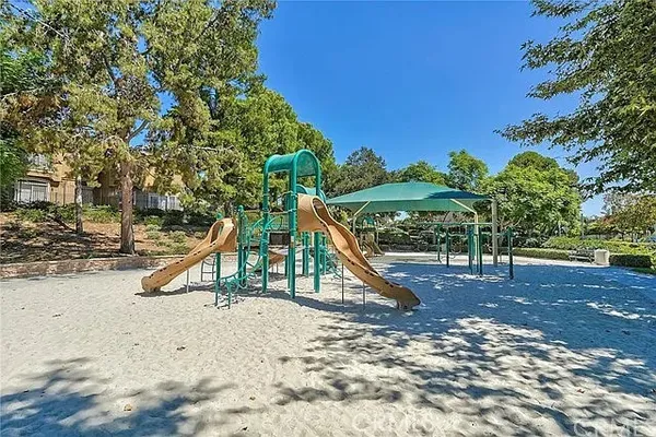 a view of outdoor space with trampoline