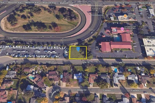 an aerial view of a city