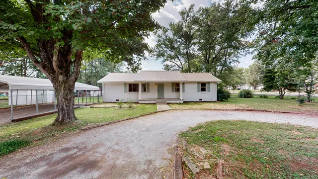 an aerial view of a town with houses