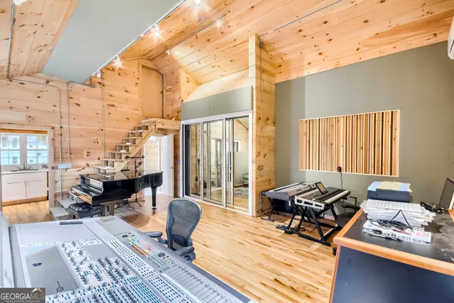 a outdoor space with patio furniture