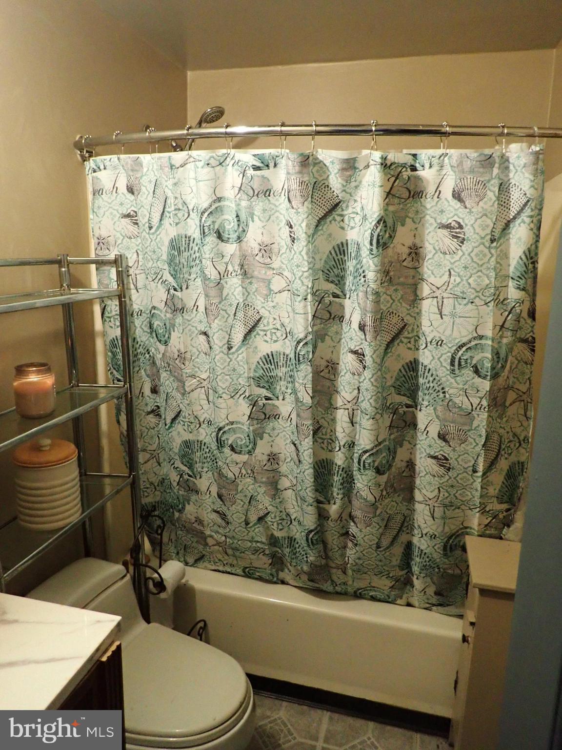 230 McKinneytown Road North East, MD 21901 - Photo 15 of 27 a bathroom with a toilet and a shower curtain