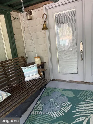 a view of a wooden door