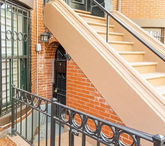 a view of a building from a balcony