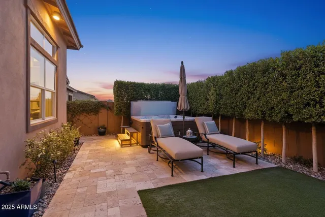 a outdoor space with furniture