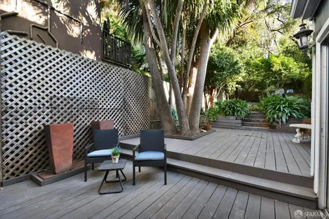 a outdoor view with a sitting space
