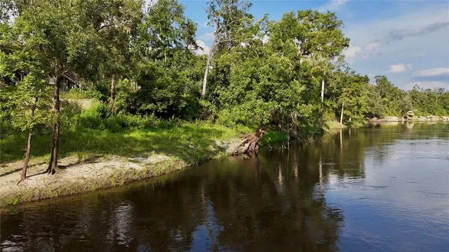 a view of a lake with trees