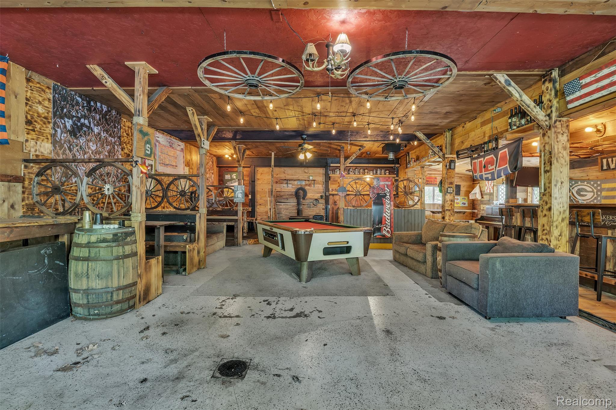 1345 Ives Road Mason, MI 48854 - Photo 47 of 92 Game room featuring billiards table and wood walls