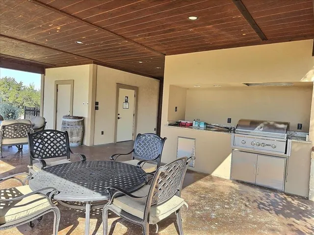 a outdoor space with patio furniture