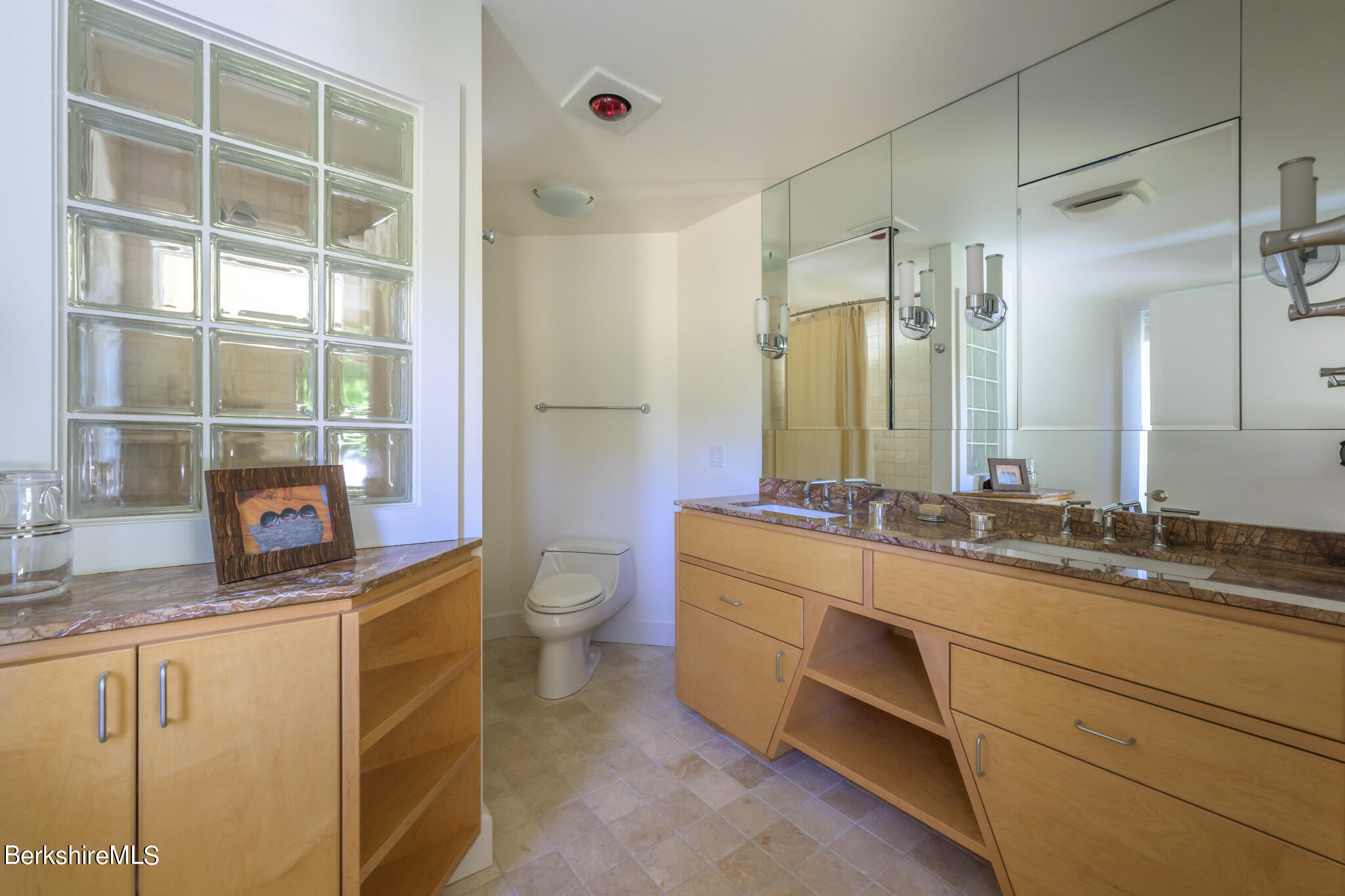 176 West Center Road West Stockbridge, MA 01266 - Photo 53 of 57 a bathroom with a granite countertop sink mirror vanity and toilet