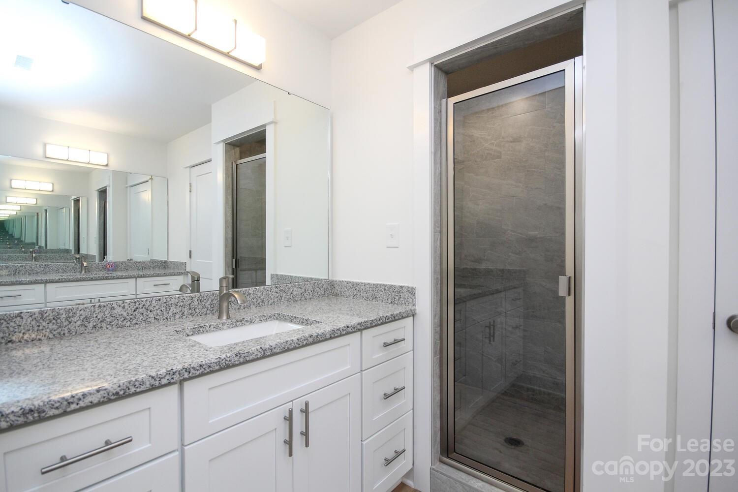 1082 Startown Road Lincolnton, NC 28092 - Photo 30 of 48 a bathroom with a granite countertop sink and a mirror