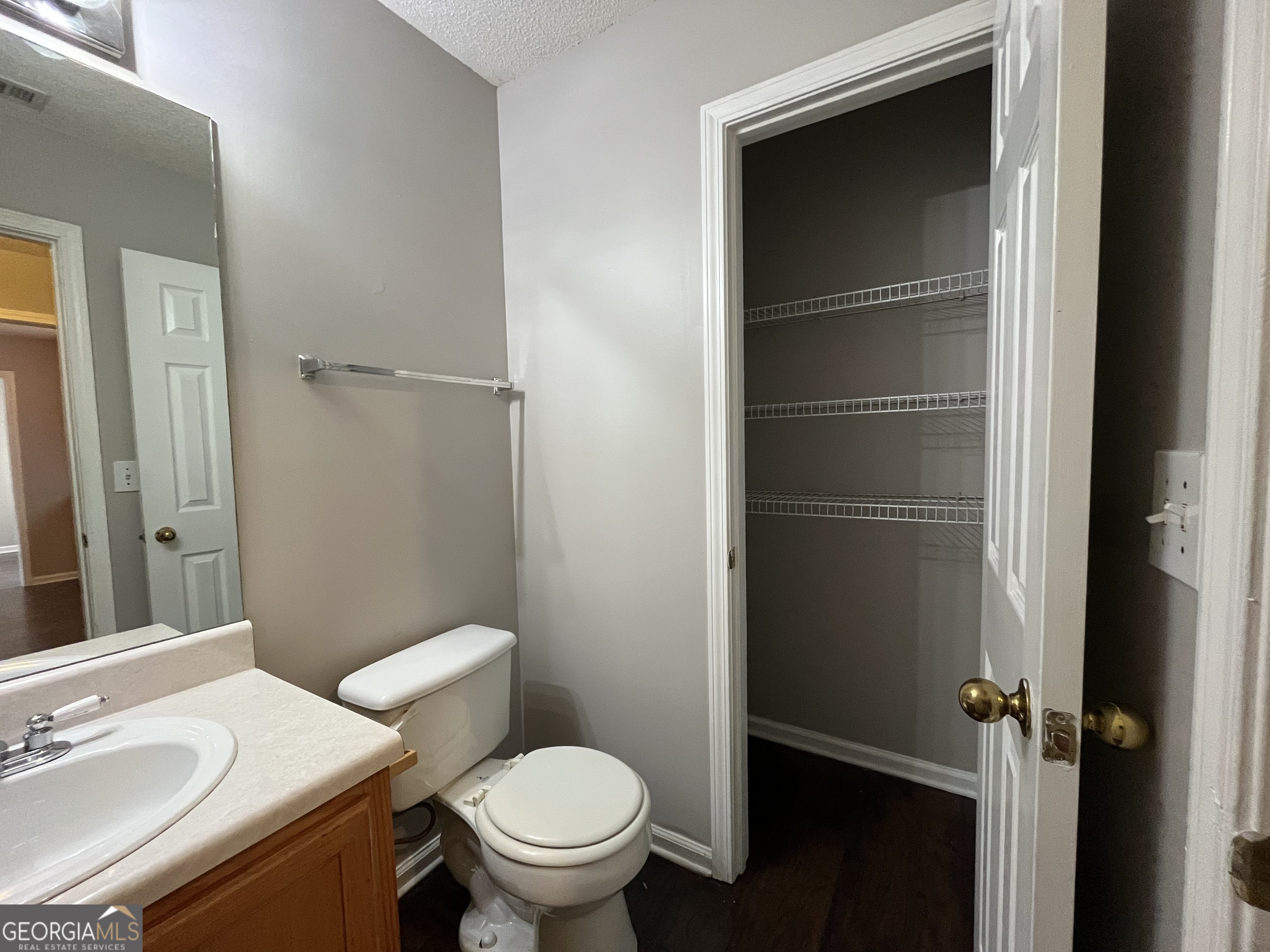 156 Galway Lane Hampton, GA 30228 - Photo 20 of 44 a bathroom with a sink a toilet and a mirror