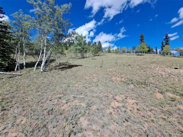 a view of a dirt road with a building in the background