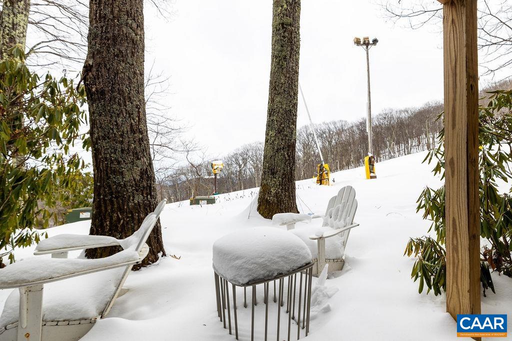 113 Eagles Court Roseland, VA 22967 - Photo 22 of 23 a view of a patio with a table chairs and a floor to ceiling window