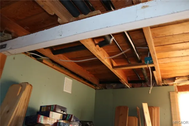 a view of wooden door