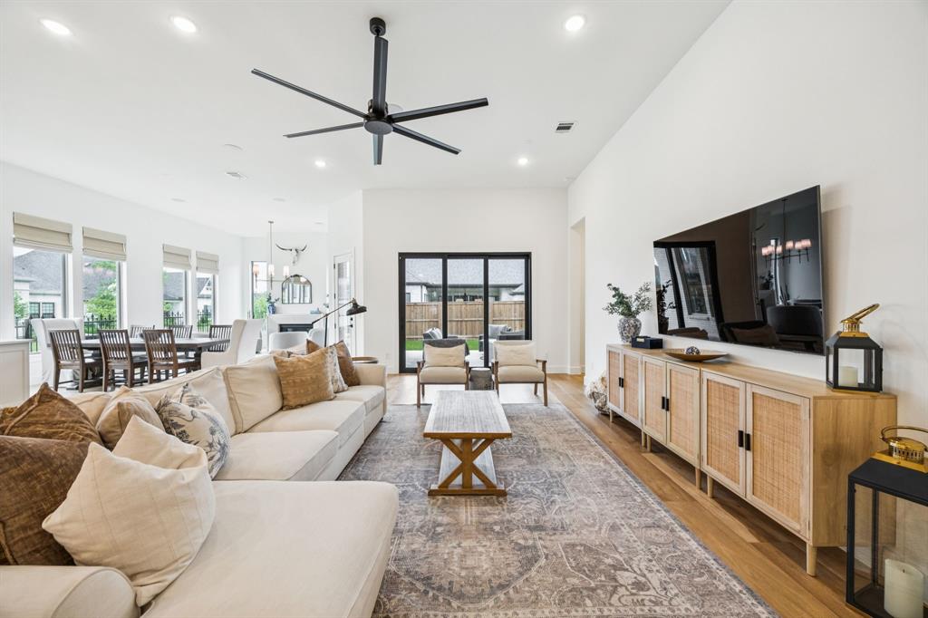 2429 Gallant Fox Road Celina, TX 75009 - Photo 4 of 39 a living room with furniture fireplace and a flat screen tv