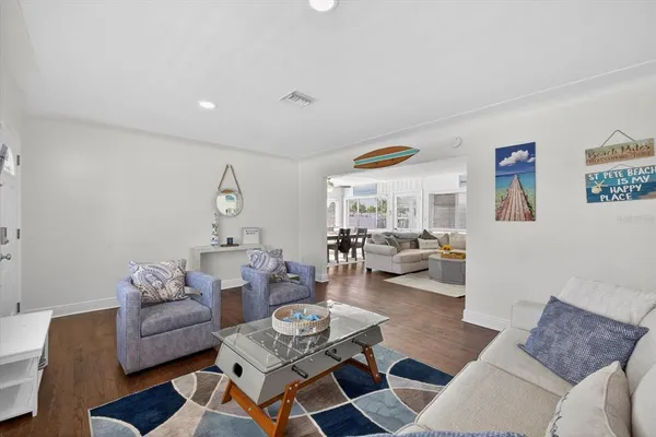 a living room with furniture and a couch