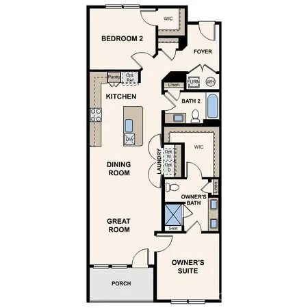 a view of a lake with houses in back