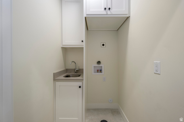 250 South Main Street, Unit 25 Alpine, UT 84004 - Photo 29 of 31 Laundry room with cabinet space, washer hookup, and electric dryer hookup